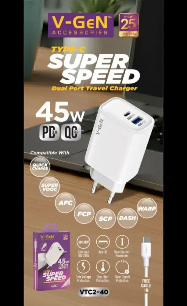 Vgen adapter charger VTC2-40