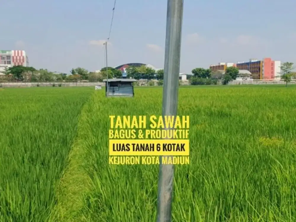 JUAL, Tanah Sawah 6 Kotak,  Kejuron Kota MADIUN, Harga murahh