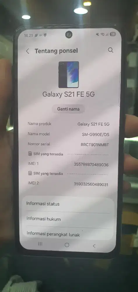 Bekas Samsung S21 FE 5G Ram 8/256 GB
