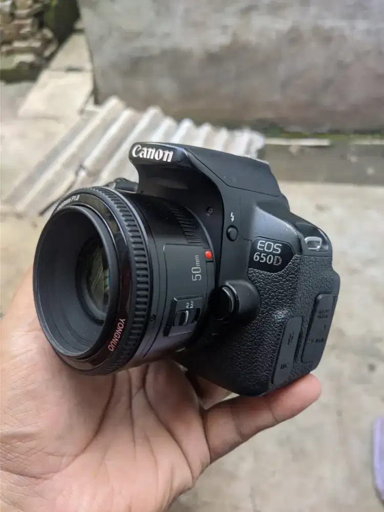 Canon eos 650d lensa fix yn 50mm