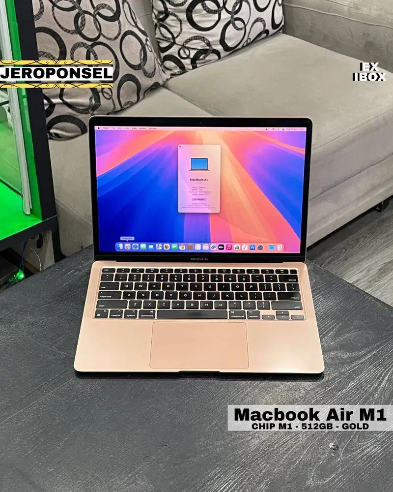 MACBOOK AIR M1 512GB GOLD EX IBOX MULUS ORIGINAL ADA MINUS