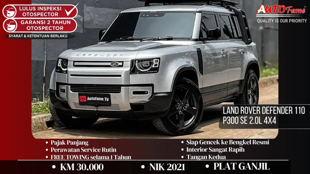 Land Rover Defender 110 P300 SE 2.0L 4x4 NIK 2021 Indus Silver Metalli