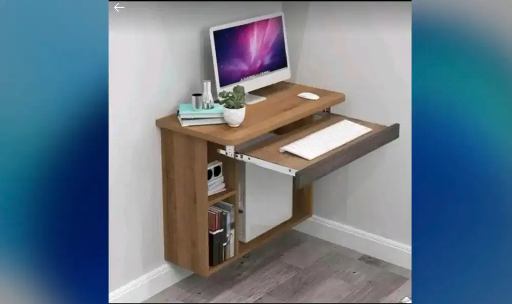 Meja komputer dinding full set furniture