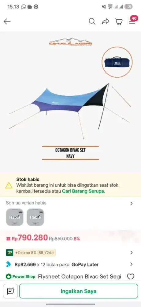 Flysheet / Bivac DHAULAGIRI Octagon Bivac Set – Lengkap & Mulus