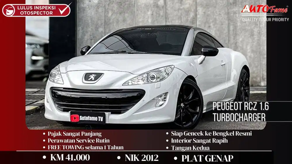 Peugeot RCZ 1.6 Turbocharger White On Black NIK 2012