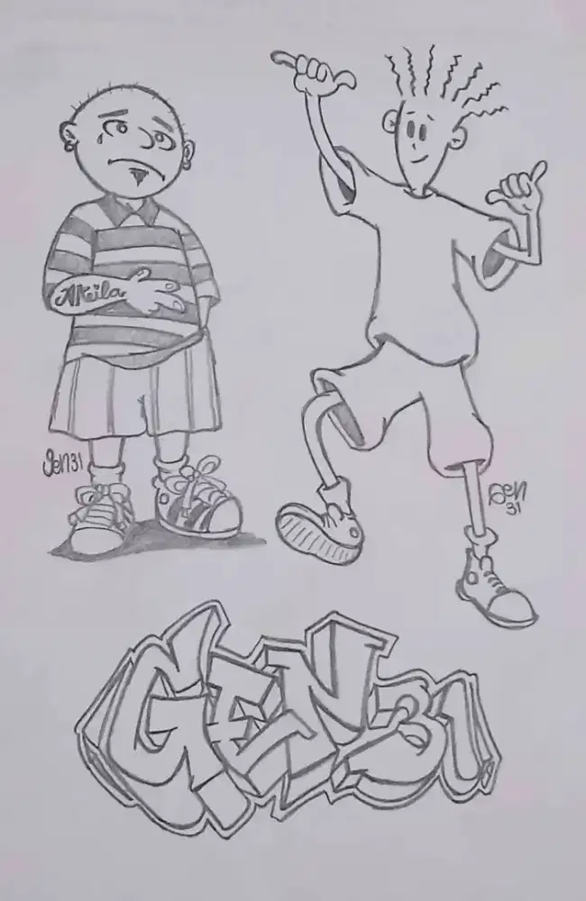 Sketsa pensil tangan