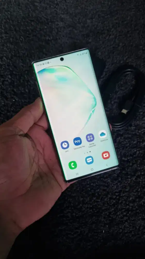 Samsung Note 10 NFc ram 8+8/256 mulus minus green screen masih aman