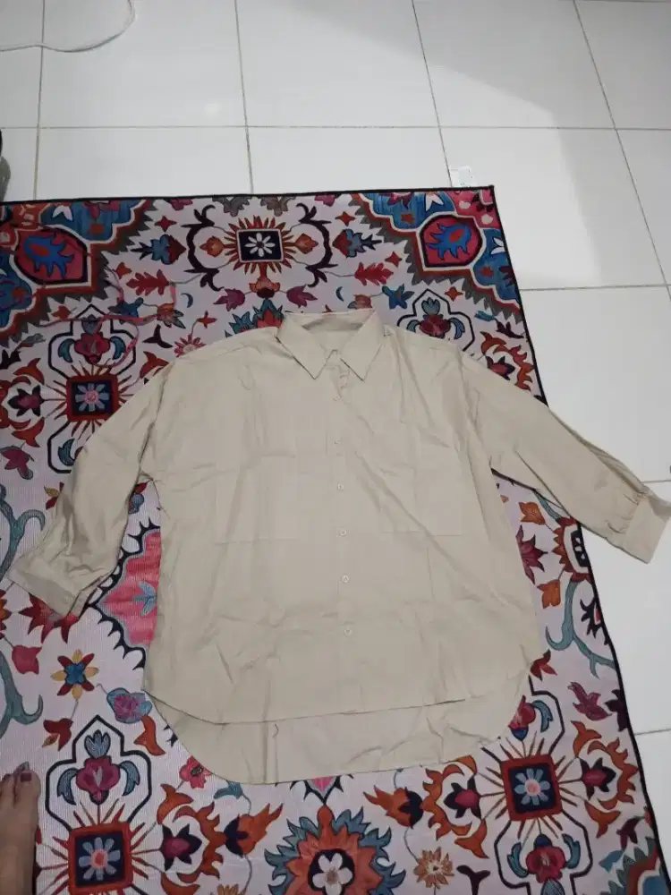Kemeja coklat ukuran besar coklat muda