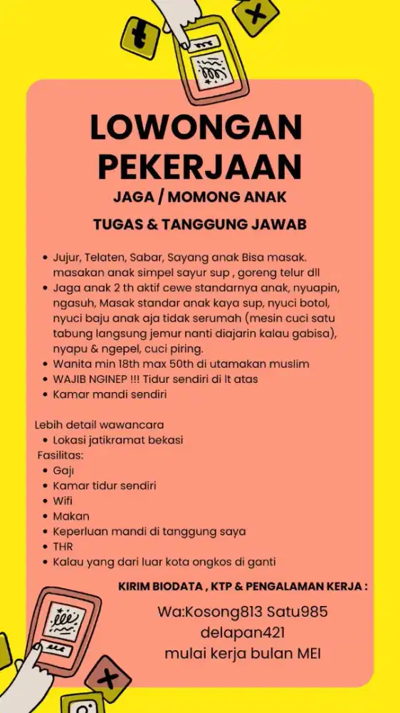 LOWONGAN KERJA JAGA ANAK / MOMONG ANAK