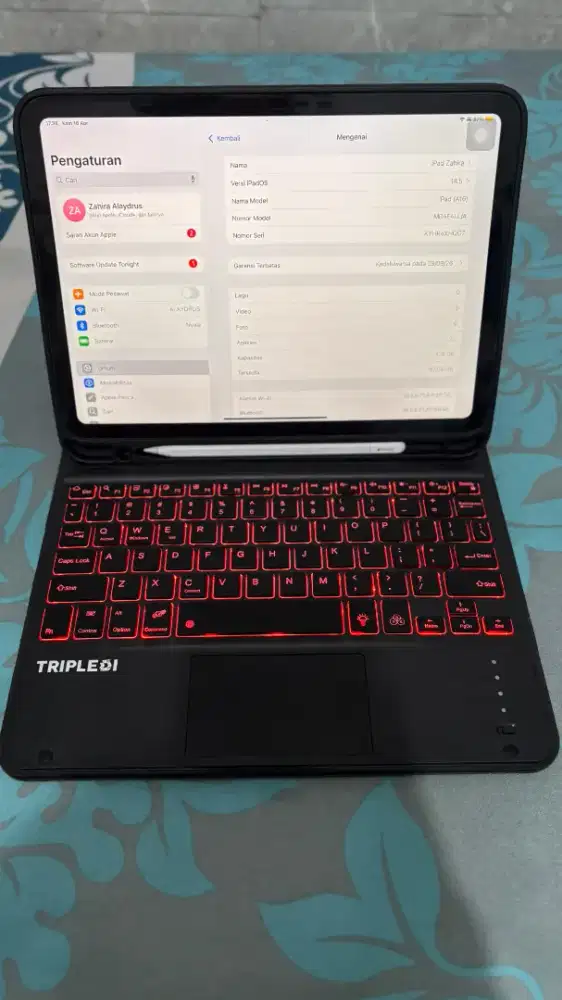 IPAD 11 128 GB PINK GARANSI ON INTER + APPLE PENCIL + KEYBOARD