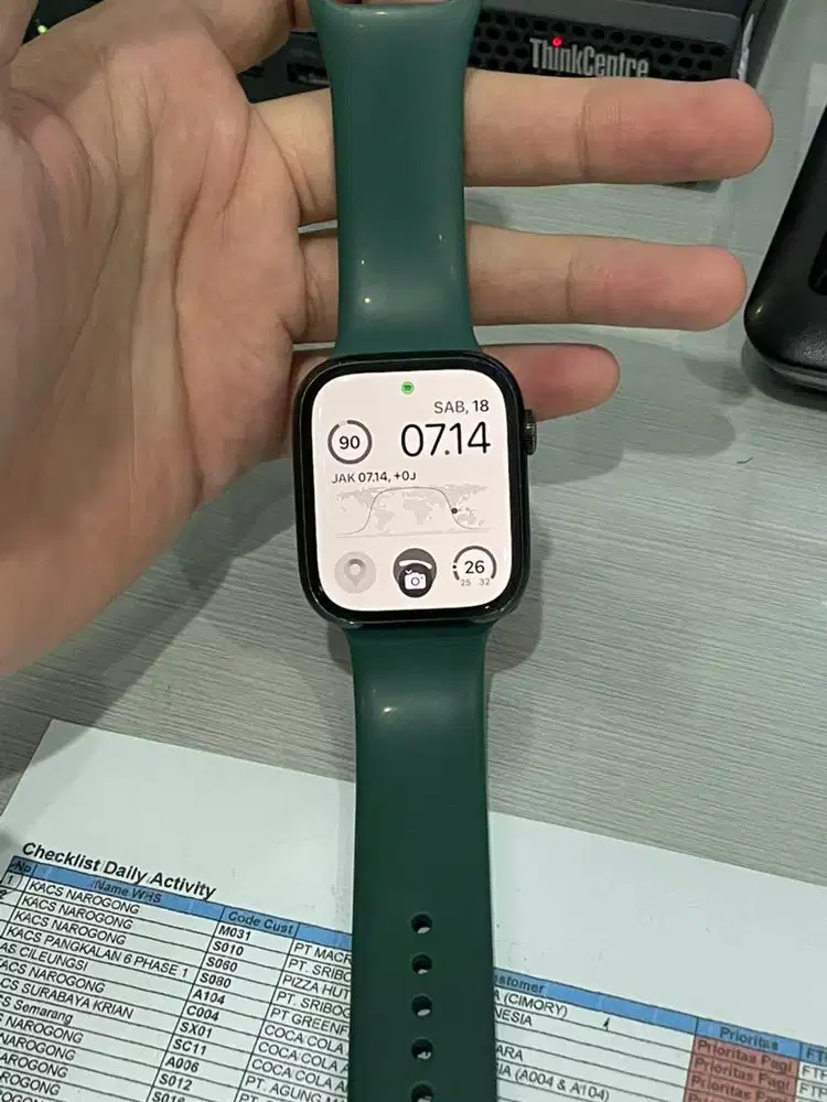 Apple watch seri 7 45 mm gps+seluler BH 80%