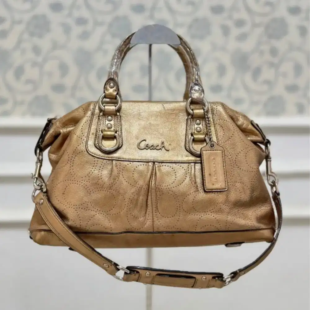 Coach Ashley kulit gold tembaga