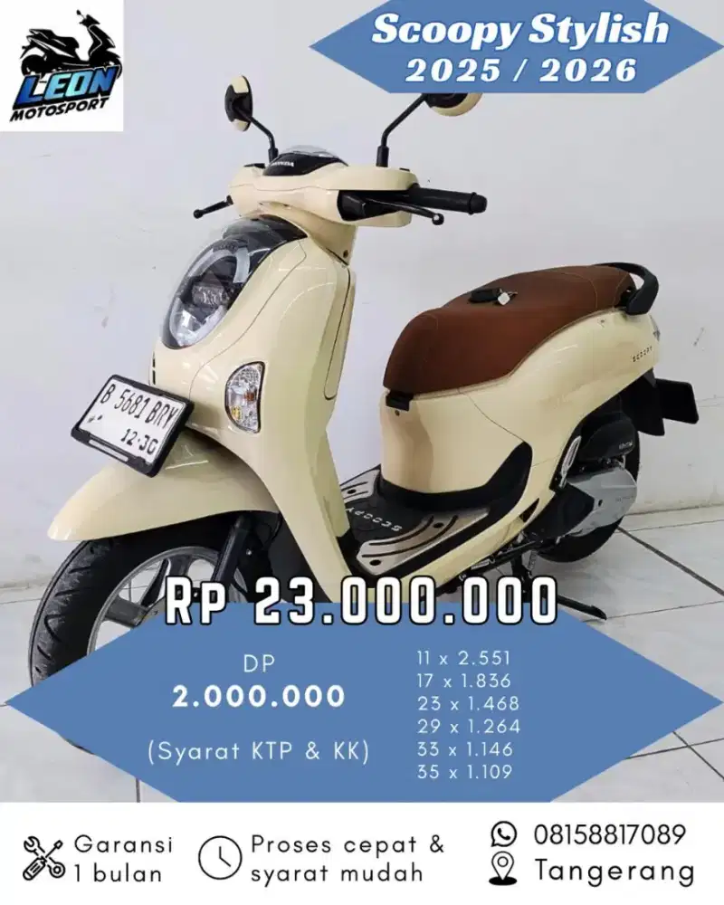Scoopy stylish 2025, jual beli motor seken