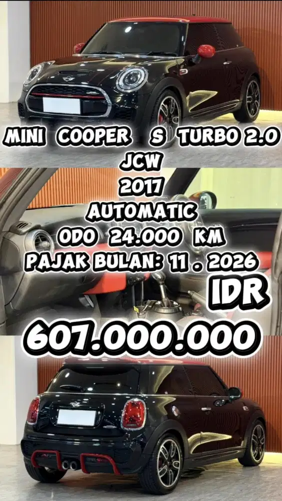 [ ODO 24.000 KM ] MINI COOPER JCW 2.0 TURBO AT 2017 BERGARANSI