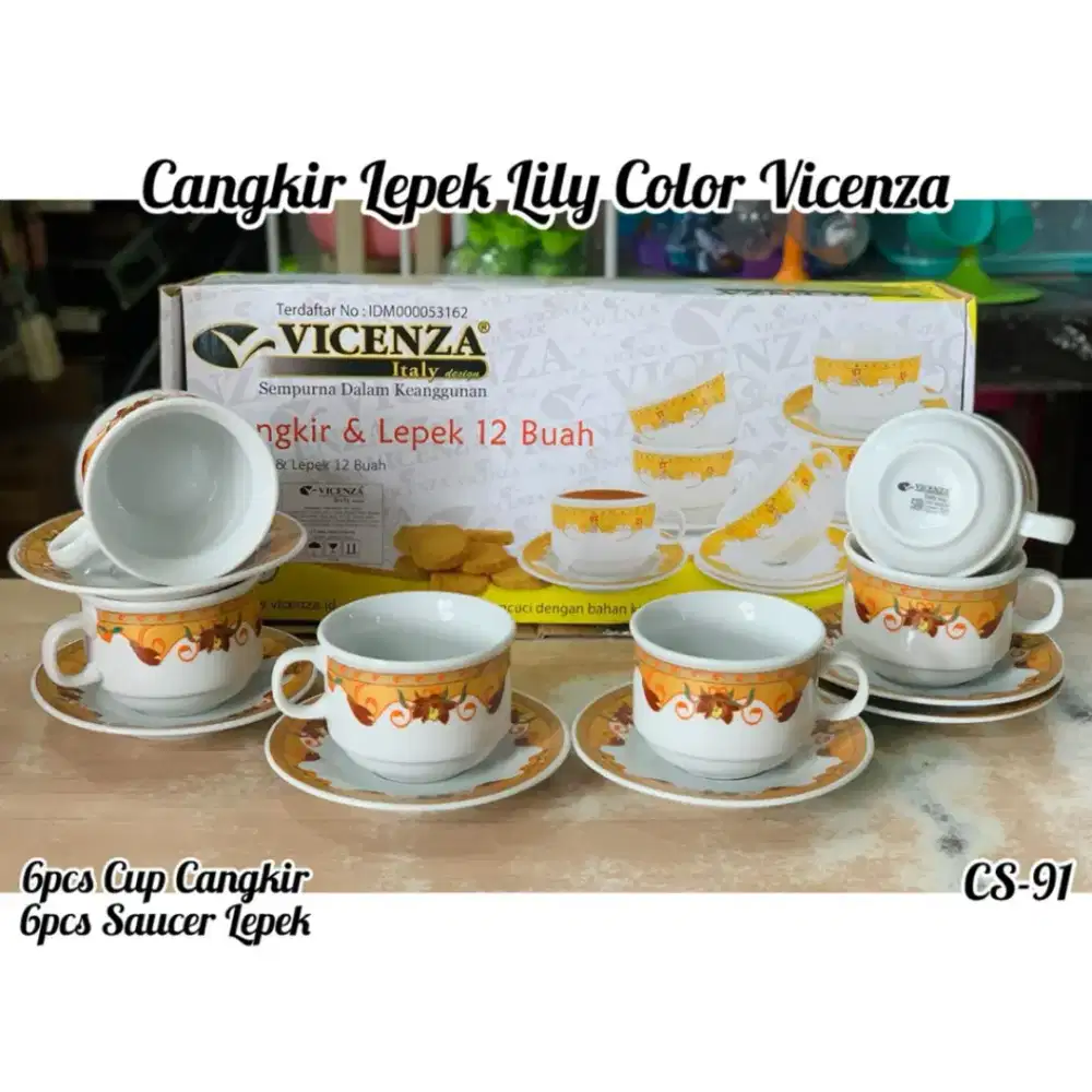 Jual VICENZA - CANGKIR LEPEK VICENZA 12pcs CS-91