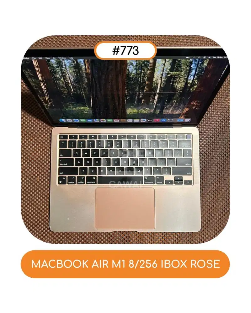 #773 Macbook Air M1 Rose Gold 8/256 Ibox BH 80%