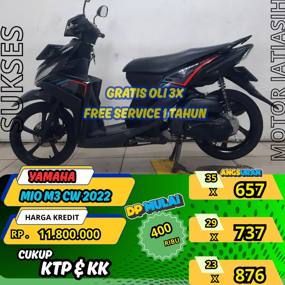 YAMAHA MIO M3 CW 2022  DP TERMURAH SYRT KTP&KK (SUKSESMOTOR)