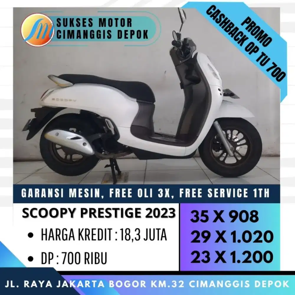 SCOOPY PRESTIGE 2023 PUTIH MULUS UNIT BERGARANSI [SUKSES MOTOR]