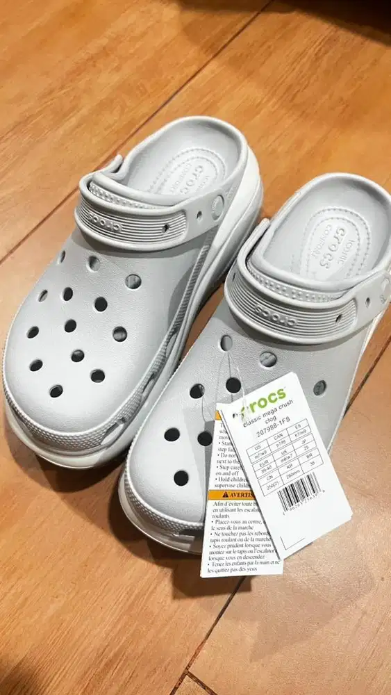 Crocs mega crush light gray candy size 40 (25.5-26cm)
