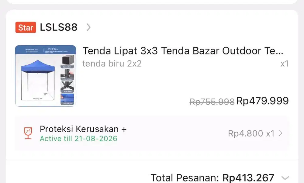 dijual tenda 250.000