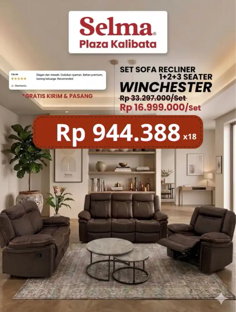 PROMO HANYA HARI INI SOFA SET RECLINER