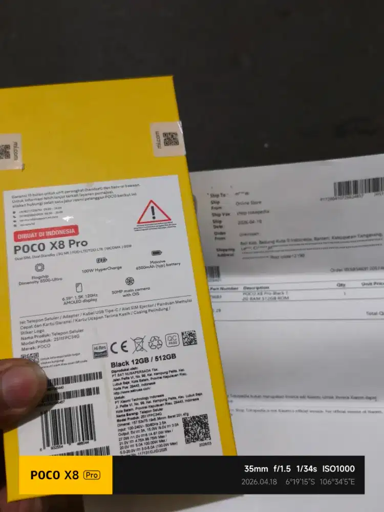 Poco x8 pro 5g. 12/512 hitam