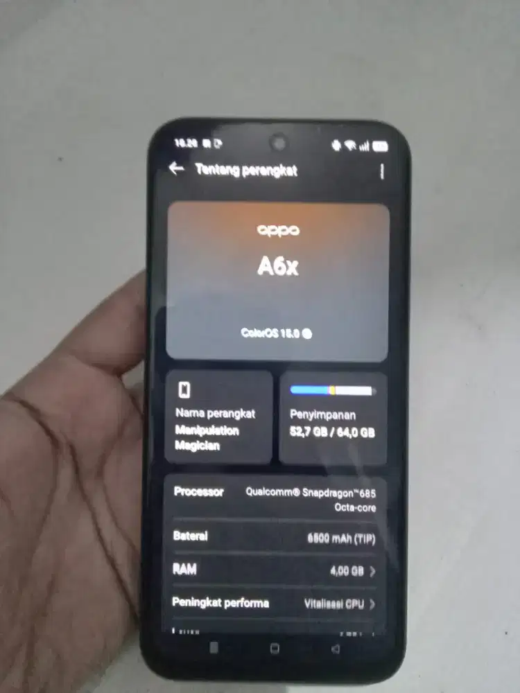 Oppo A6X 4/64 Fullset Like New