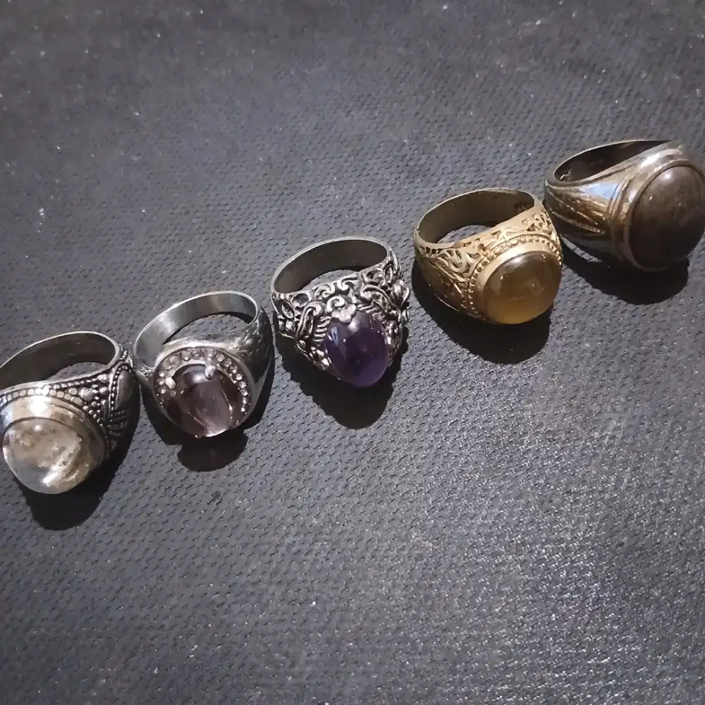 Borongan - 5 Cincin Batu Akik Asli