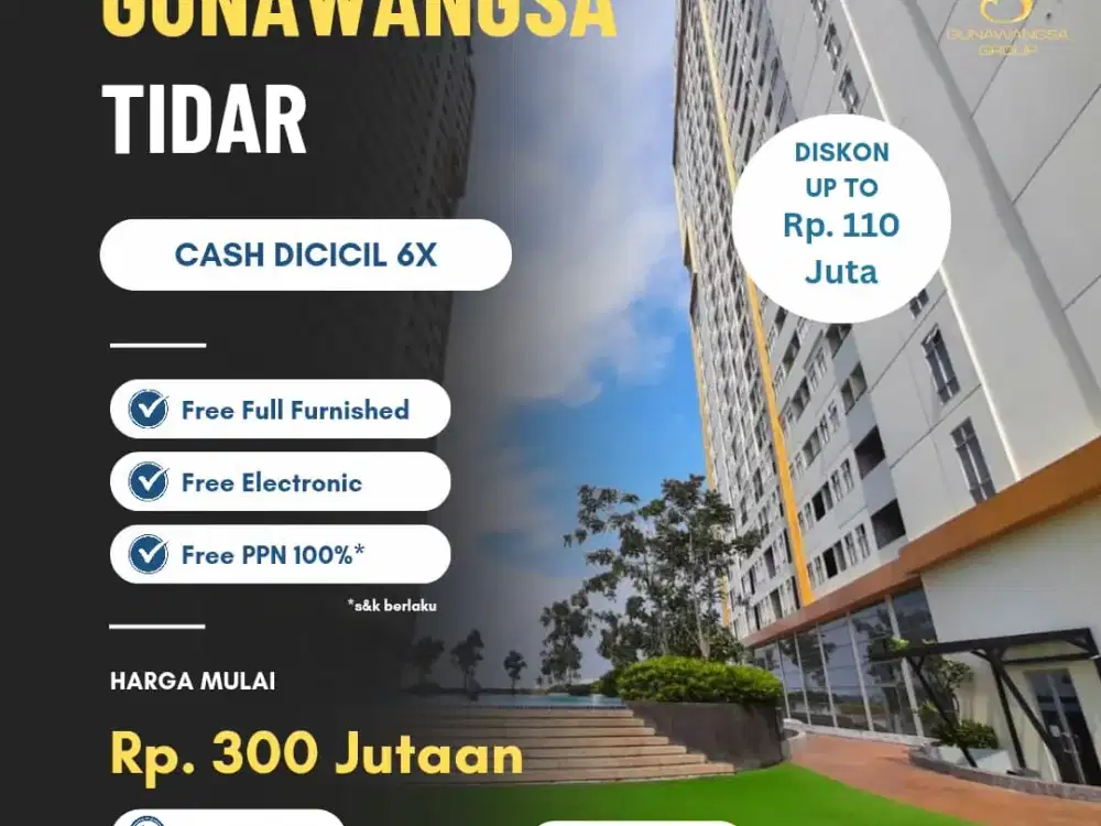 Gunawangsa Tidar Great Deals | Free Full Furnished + Service Charge