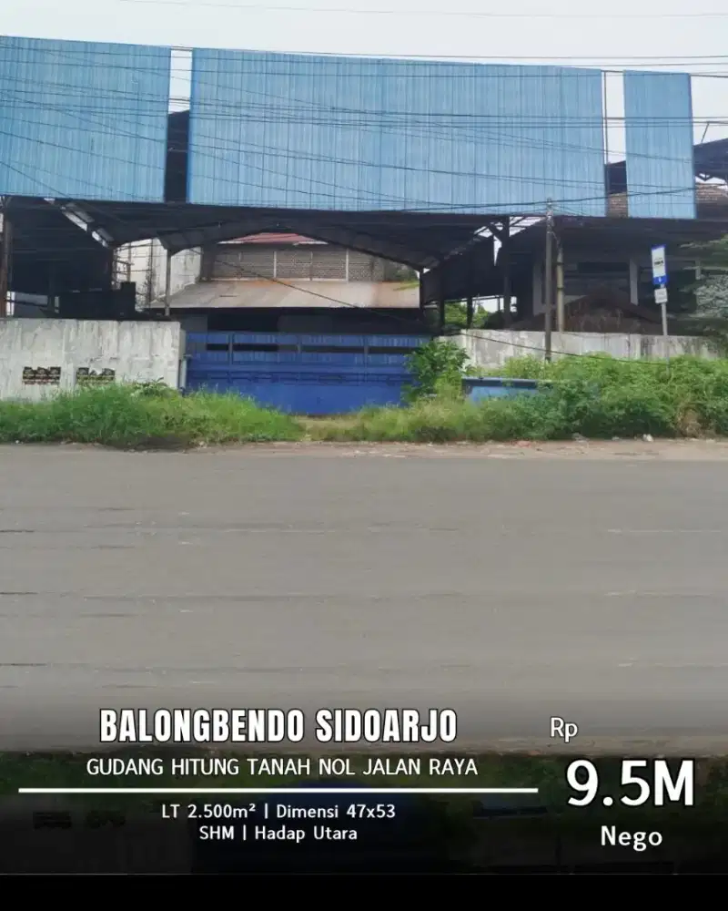 Dijual Gudang Balongbendo