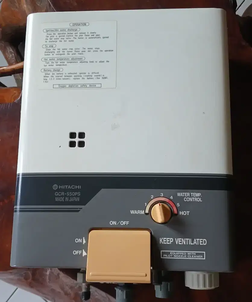 Water Heater Hitachi GCR 550PS nyala jrg pakai lama dicopot ganti baru
