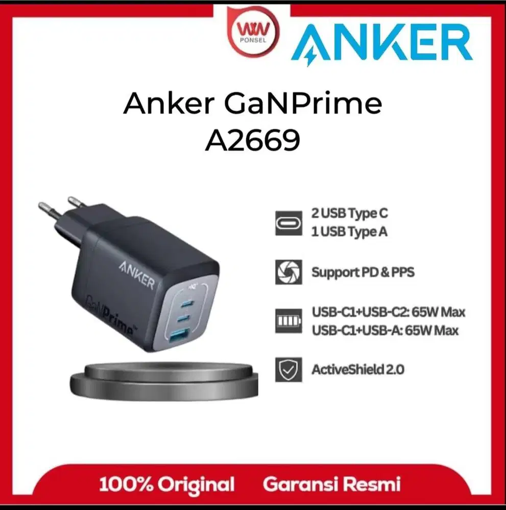 Dijual Wall Charger Anker GanPrime 67W - A2669