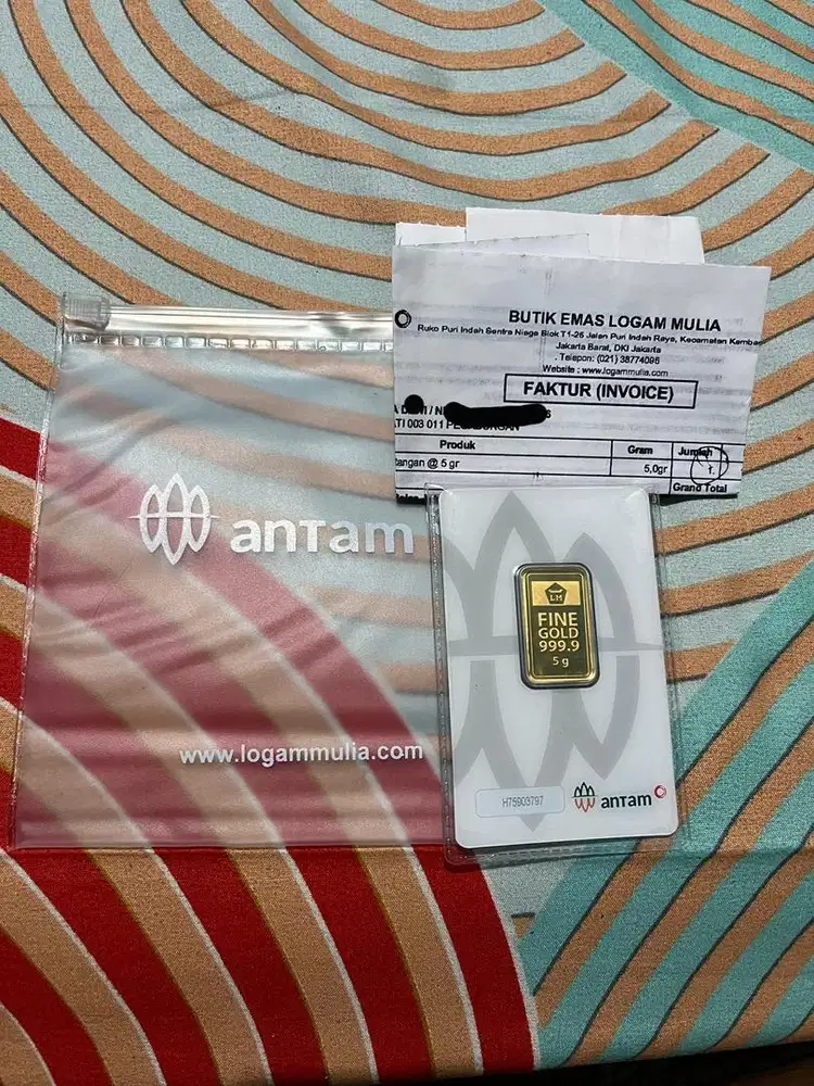 Emas Logam Mulia Antam 5 gram 2026 + Invoice