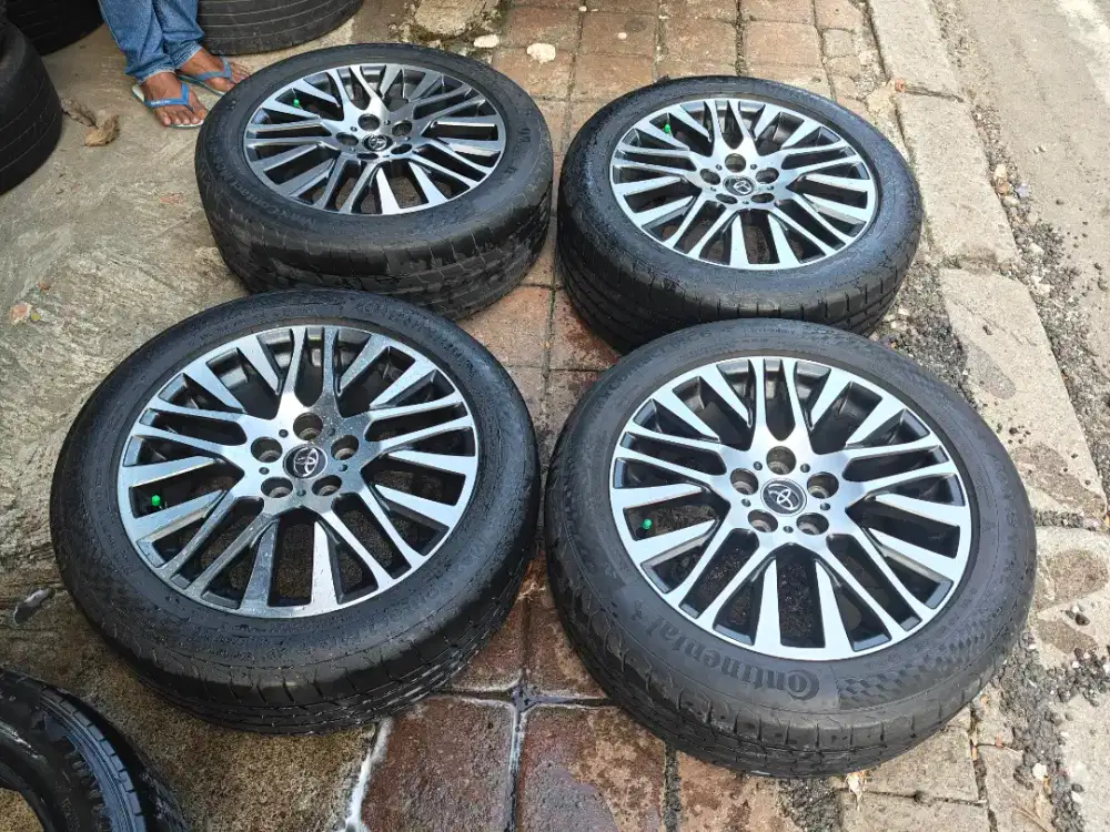 Jual vleg OEM Alphard R18 pcd 5x114 kond mulus 4pcs ban contontental
