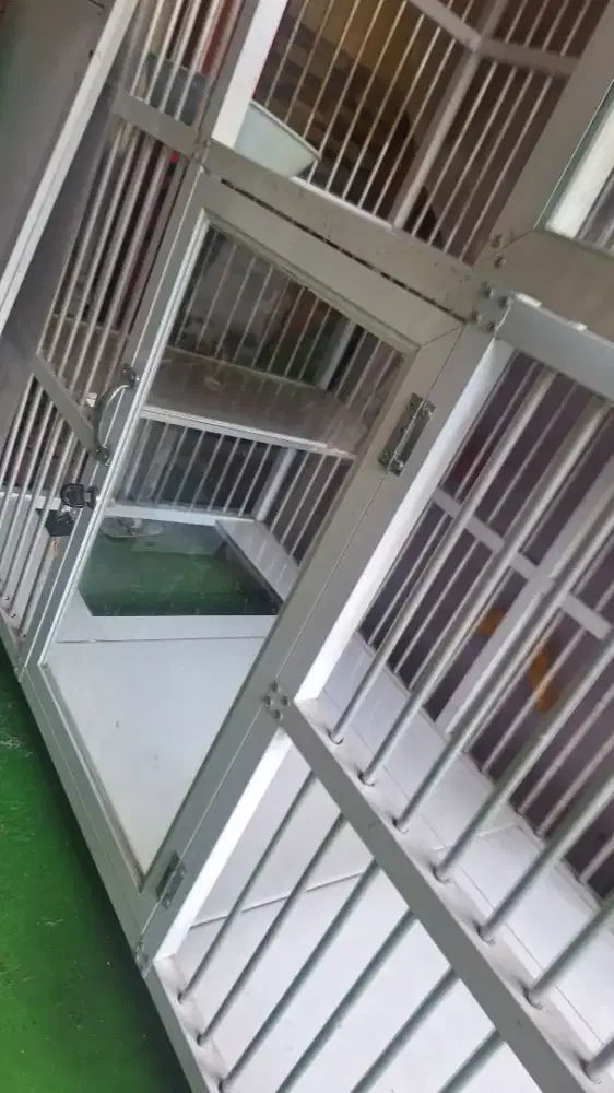 Kandang Kucing full alumunium Jumbo tingkat murah bagus, Putih