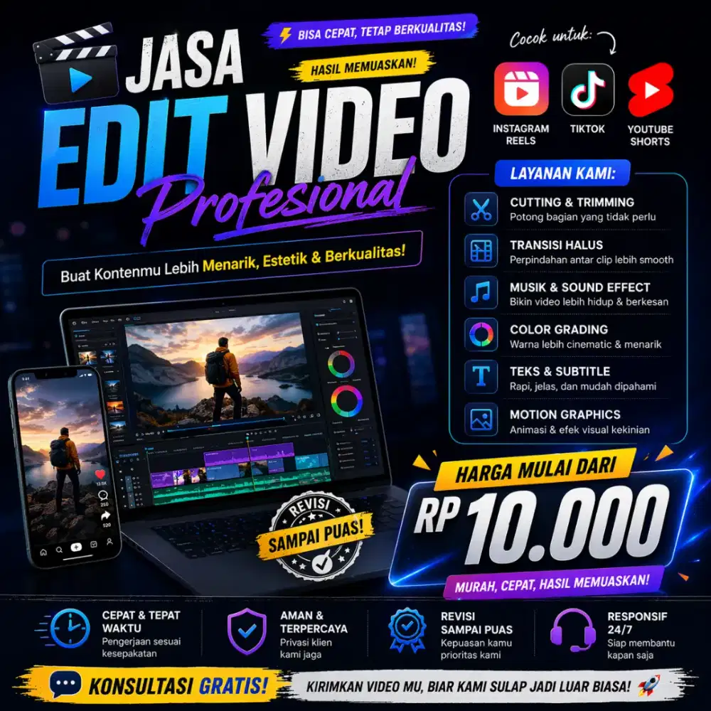 Editing vidio profesional murah