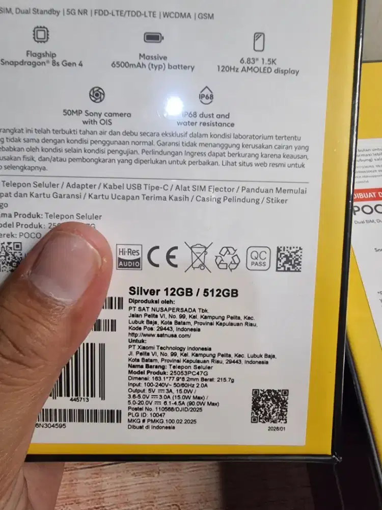 Jual HP NEW Poco F7 5g 12/512 BARU RESMI SEGEL original 1000%