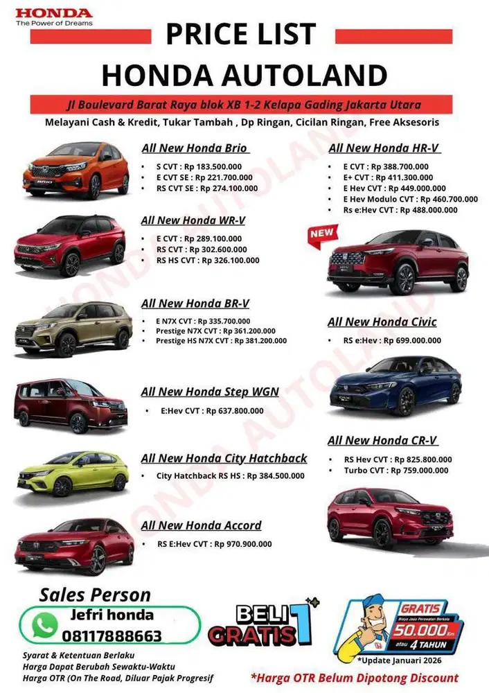 Honda Brio RS 1.2 AT 2026 | New Features