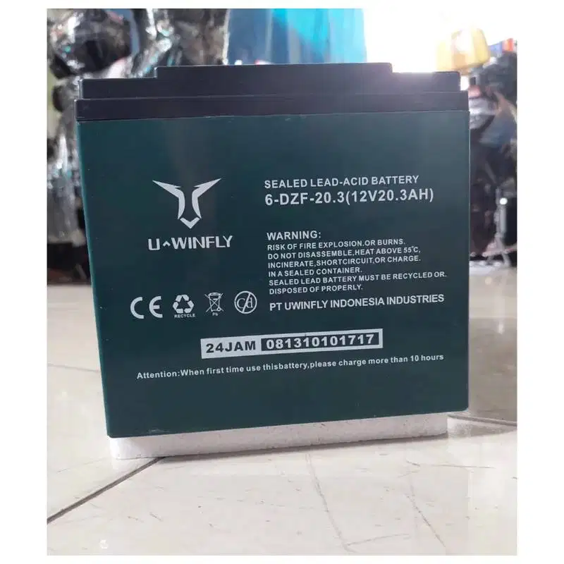 Baterai Acid SLA 12V 20AH Uwinfly T3 T3s Pro Battery Motor Listrik