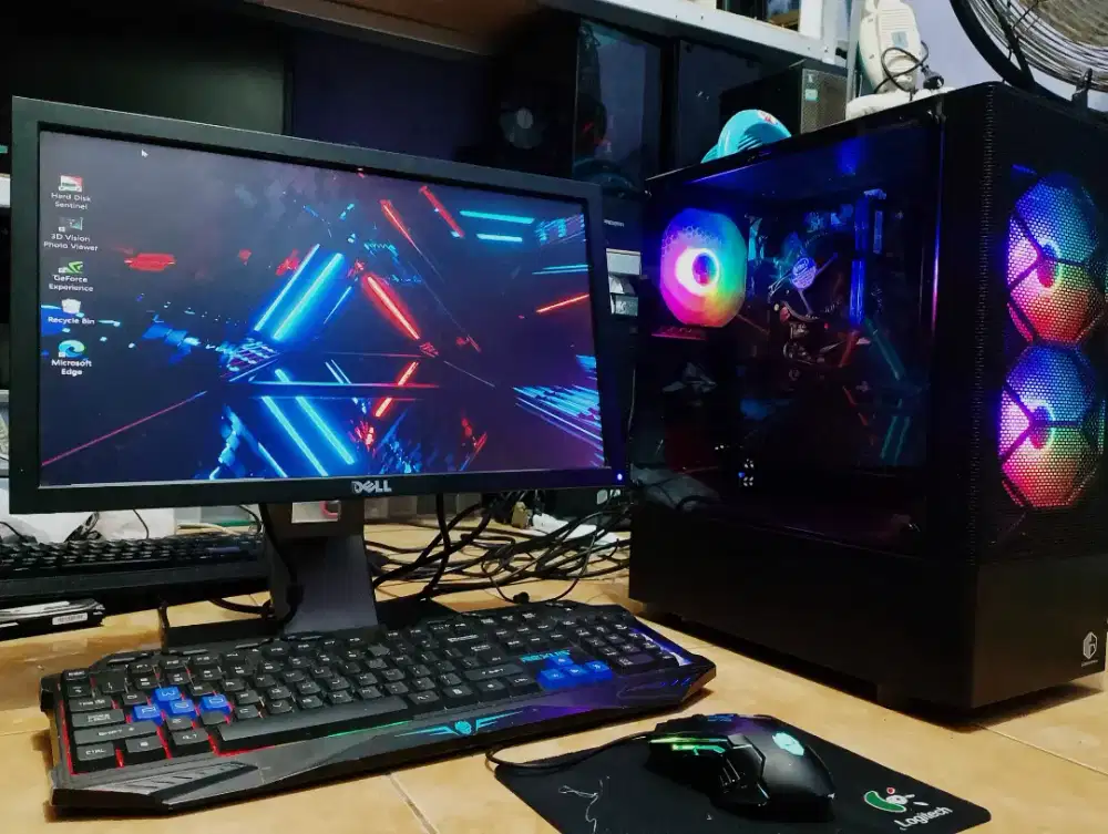 Komputer fullset ram 16gb livestreaming game