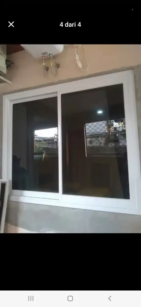 Jendela sliding aluminium T100cm L200cm harga 2,3 jt / unit terpasang