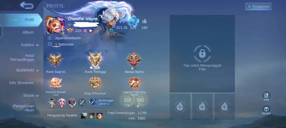 DI JUAL AKUN ML PRIBADI 100% AMAN