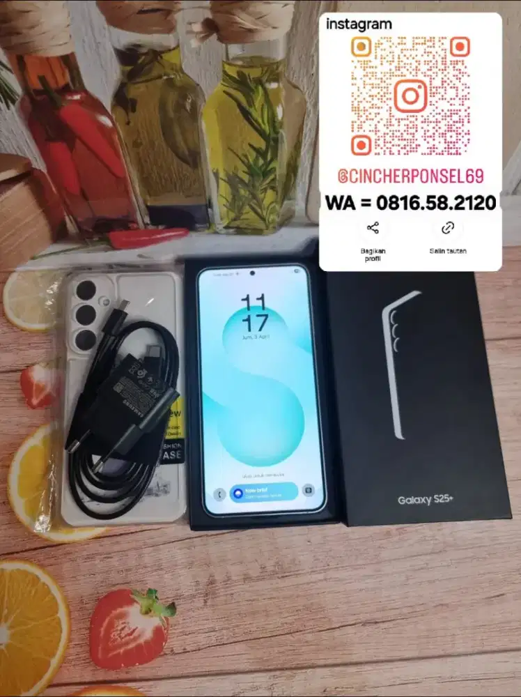 Jual hp likenew SAMSUNG S25 plus 5g 12/512 istimewa free adaptor