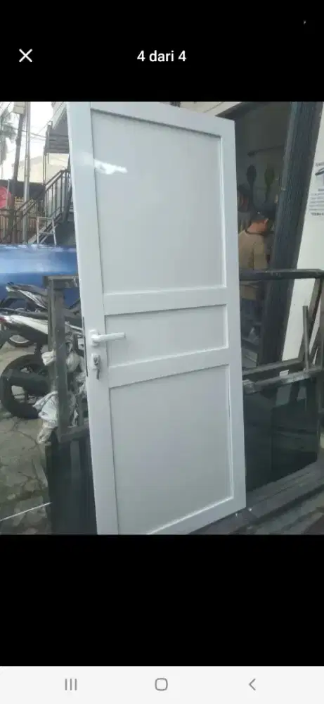 Pintu aluminium swing T220cm L100cm max,harga plus pasang 2,3 jt / pcs