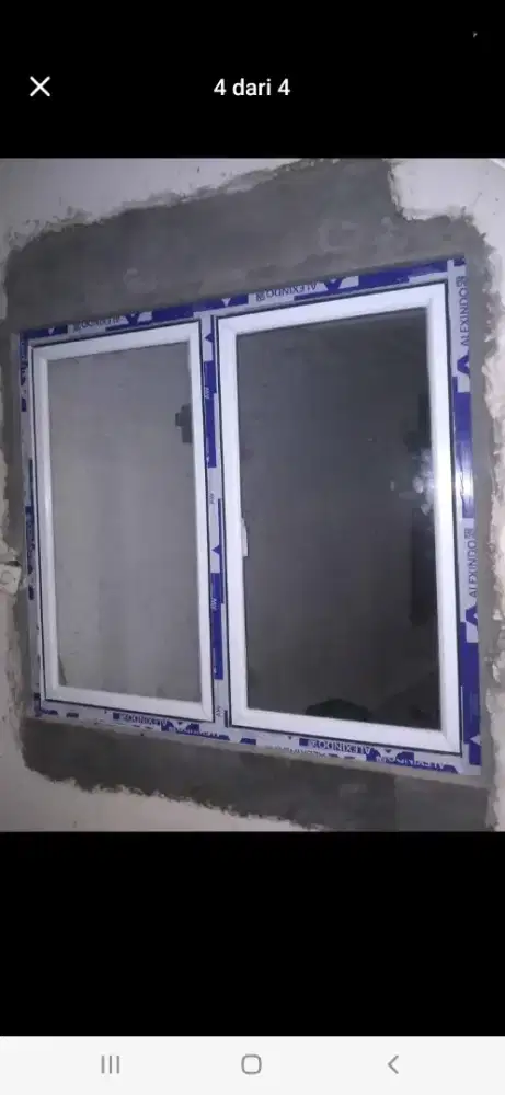 Kusen jendela aluminium T120cm L120cm harga plus pasang 1,7 jt / unit