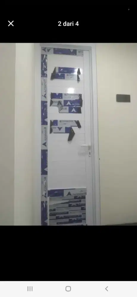 Pintu dobel spandrel aluminium T210cm L80cm harga terpasang 2,8 jt/pcs