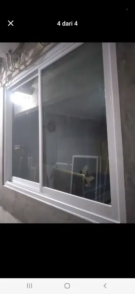 Jendela geser aluminium T100cm L200cm harga terpasang 2,3 jt / unit