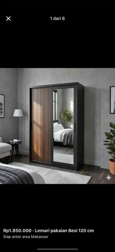 Lemari Pakaian Besi 120 cm