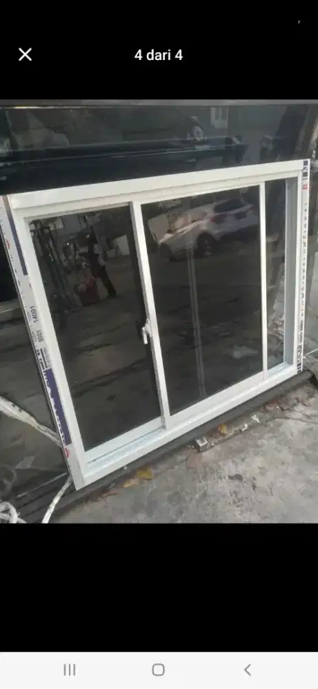 Jendela geser aluminium T120cm L120cm harga berikut psg 1,7 jt/ unit