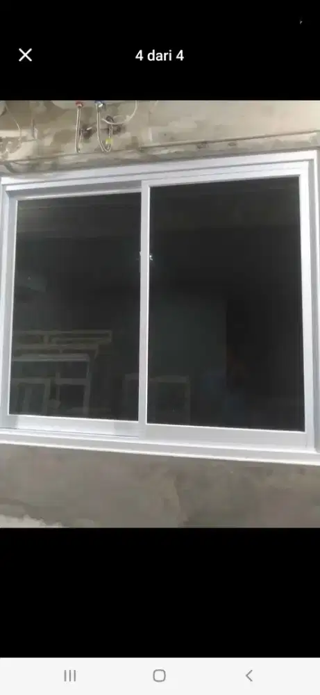 Jendela geser aluminium T100cm L200cm harga terpasang 2,3 jt / unit